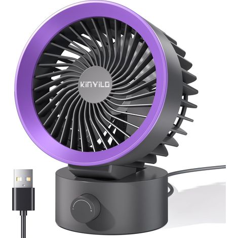 Mini ventilateur de bureau USB, petit ventilateur de tablette pour bureau à domicile, bureau de dortoir, vitesses en continu, fonctionnement silencieux, ventilateur personnel alimenté par USB (1/5)