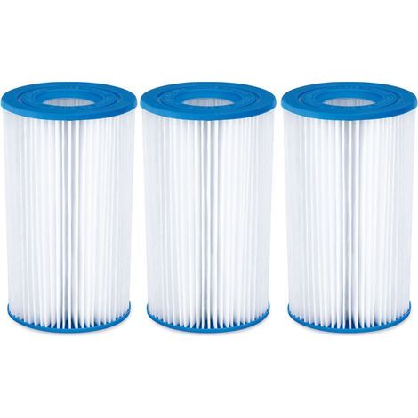 Lot de 3 cartouches filtrantes Summer Waves pour piscines - Bleues