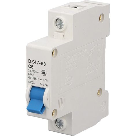 Mini-1P-Leitungsschutzschalter für DIN-Schienenmontage, 6000 A Abschaltvermögen, 230 V/400 V, 6 A, für den Hausgebrauch (1/5)