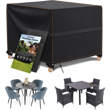 MUPAS Abdeckhaube Gartenmöbel 420D Oxford Wasserdicht Winddicht 90x90x90cm (1/5)