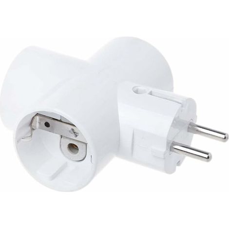 EU Standard Convert Socket with 3 Ceramic Outlets Travel Power Adapter (1/5)