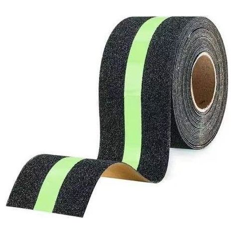 5mx 5cm Anti Slip Tape with Luminous Film Glow in the Dark, Safety Tape for Stairs Ladders Slippery Floors Indoor and Outdoor, (1/4)