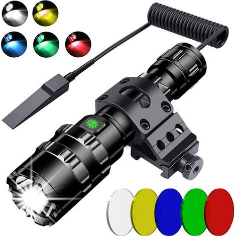 Linterna LED profesional, haz de luz ajustable, resistente al agua, carga USB, 3000 lúmenes, batería incluida, color negro. (1/5)