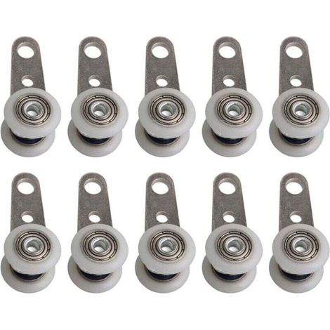 Lot de 10 roulettes pour baie vitrée ou porte coulissante – métal et plastique – 4,5 x 1,9 cm (1/3)