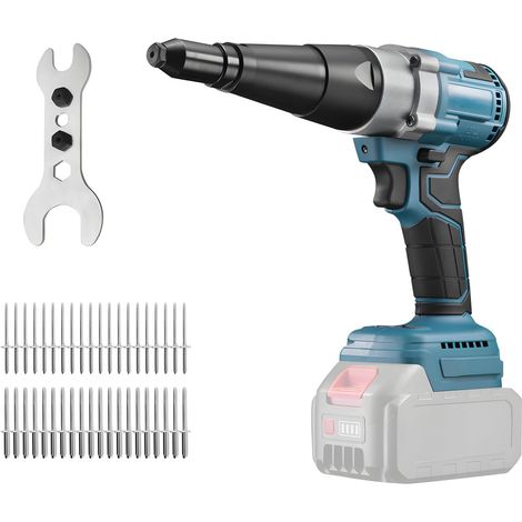 Riveteuse Sans Fil Compatible avec 18V, 20,000N Pince à Rivets Sans Balais avec lumière LED, Pince Automatique à Rivets Électrique pour Rivets de 3,2/4,0/4,8 mm (Sans Batterie)