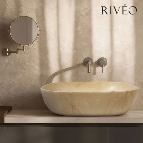 Vasque à poser ovale orange 590 x 410 x 145 mm – Rivéo (1/5)