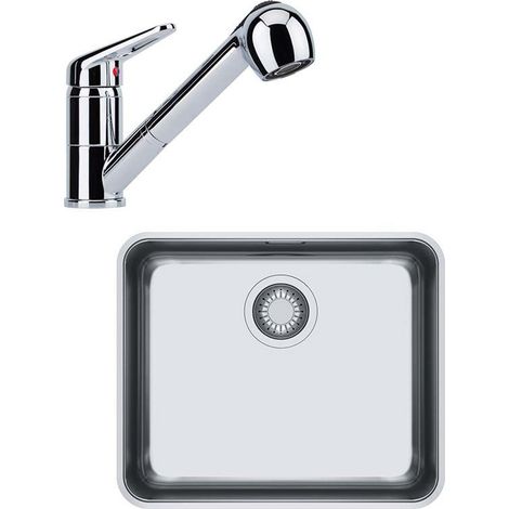Pack évier Aton 510 x 530 mm en inox avec mitigeur Novara Plus - Sous meuble 60 cm - Franke (1/5)