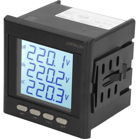 Intelligentes, programmierbares 3-Phasen-Digital-Volt-Ampere-Messgerät mit präziser Amperemeter-Voltmeter-Funktion für Wechsel- und Gleichstrom (80–270 V). (1/5)