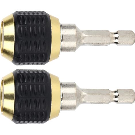 Adaptateur pour tournevis à percussion hexagonal (2 pièces) avec mandrin de perçage de 60 mm et embout de perçage à tige hexagonale de 1/4". (1/5)