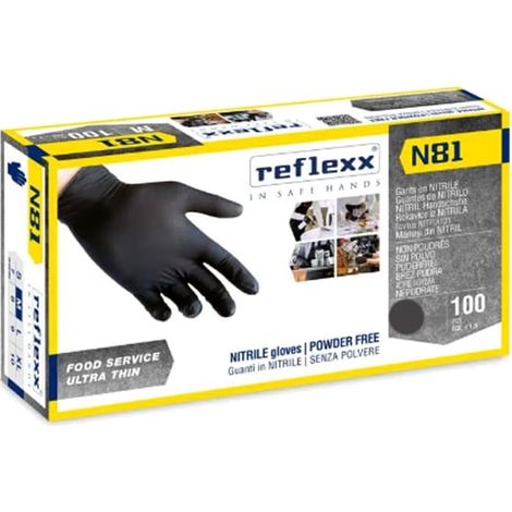 Guanti da lavoro monouso in nitrile Reflexx N81 Food line ultra sottile - XL (1/4)