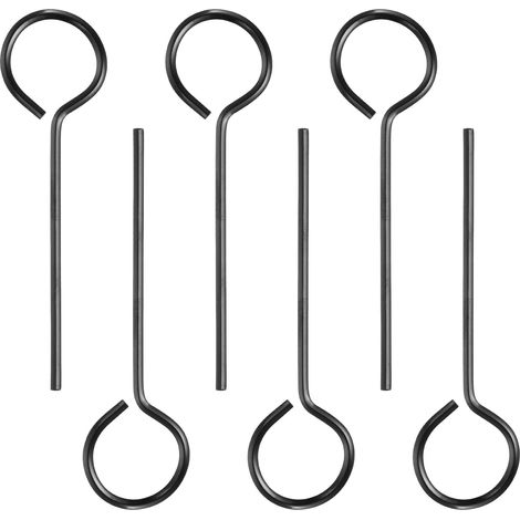 (5/64") Standard-Innensechskantschlüssel, 6er-Packung, massive Stahlschlüssel mit O-Ring und durchgehender Öse für Schiebestangen, Schwarz (1/5)
