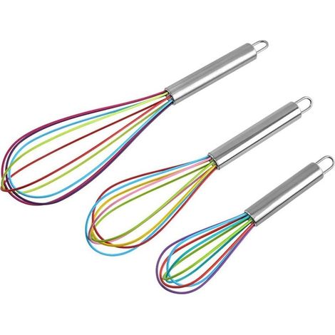 Fouet in Silicone, Mixer d\\'Oeuf in Silicone, Egg Beater Utensils Kitchen Anti-Mal(3 Pcs)- (1/5)
