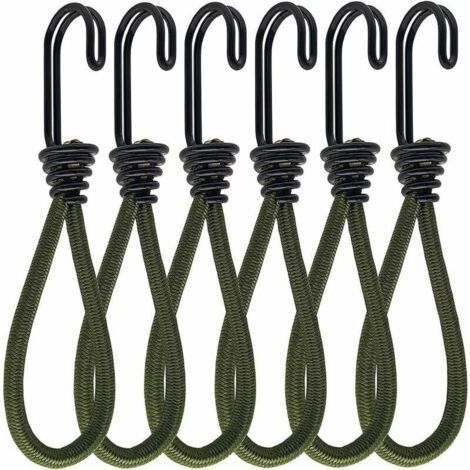 FENOPLASTICA6 Pièces Tendeurs Caoutchouc avec Crochet, Crochet pour Tendeur Ou Sandow, Tendeur Elastique Caoutchouc, pour Bannières, Tentes, Sacs de Couchage, Bâches (1/5)