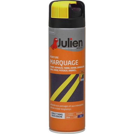 Peinture aérosol pour Marquage - Mat Jaune Fluo - 500 ml - Julien