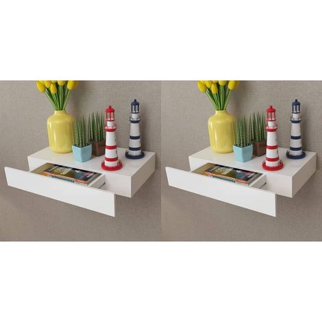 Mensole con Cassetti 2 pz Bianco 48 cm vidaXL 503586 (1/5)