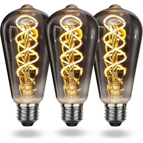 Vintage E27 LED-Glühbirne, warmweiß dimmbare Vintage E27 Spiralglühbirne, 4 W, weiches Licht Vintage E27 Edis-Glühbirne (1/4)