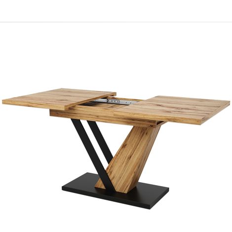 GagaTable extensible 120 à 160 x 75 x 75, 5 cm effet bois (1/5)
