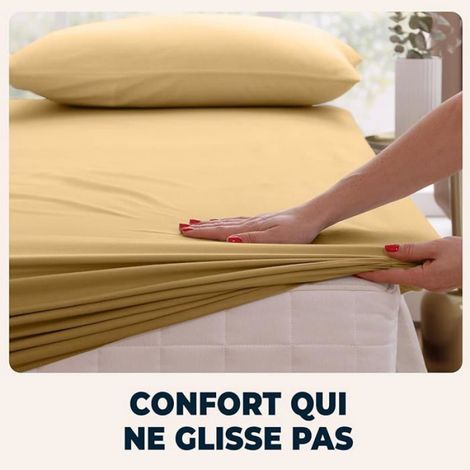 1 Drap Housse, Microfibre, Coins Élastiqués, Tissu Respirant, Matelas 30 cm, Chambre (1/5)