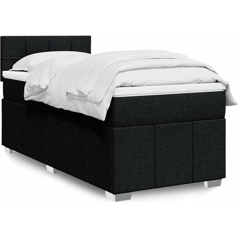 Boxspringbett mit Matratze Schwarz 80x200 cm Stoff (1/5)