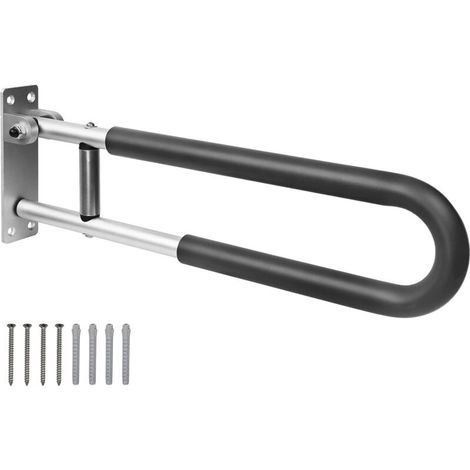 PEPE Mobility Barre d’Appui WC (x1 Unité), Relevable et Rembourrée avec Porte-Rouleau, Barre de Maintien Sécurité, Toilette Handicapé PMR