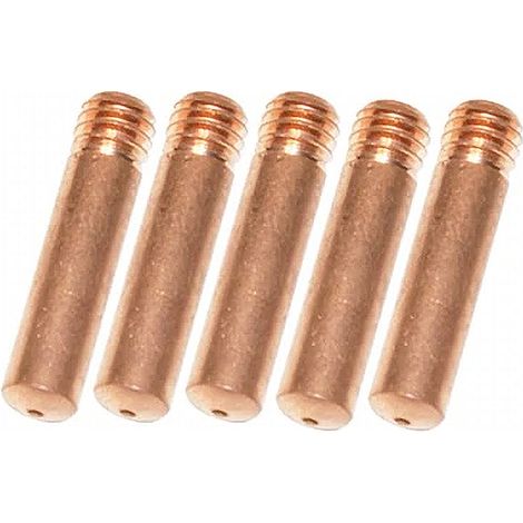 Wolf Weld 0.6mm MIG Welder Contact Tips, 6mm Thread, Pack of 5
