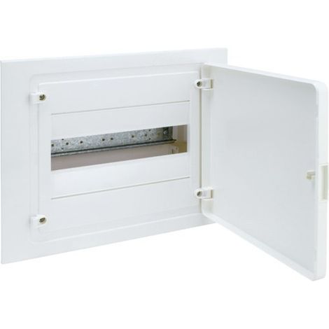 Hager – Tableau électrique encastrable 12 modules – 1 rangée – VF112PE – IP40 – IK07 – Ouverture 180° – Conforme RoHS et WEEE