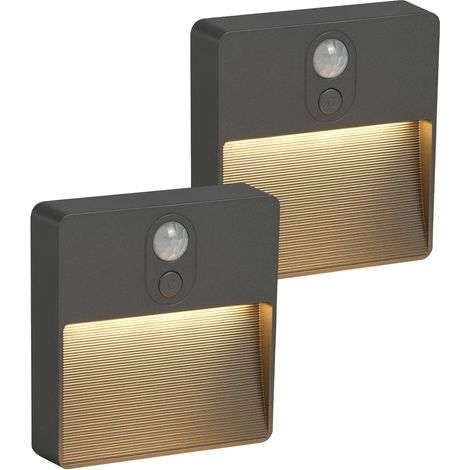 2er-Set LED-Nachtlichter, Bewegungsmelder, Akku, RGB-Weiß, für Schlafzimmer, Flur und Treppenhaus (1/5)