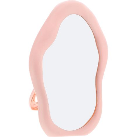 Pinkfarbener Glas Standspiegel mit vielseitigem