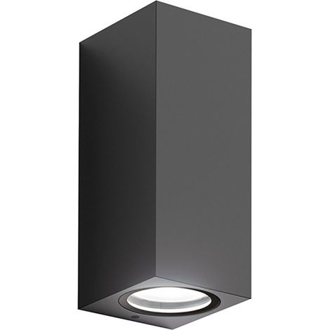 Applique alluminio gea led shin b ges914 gu10 led ip44 lampada parete biemissione moderno
