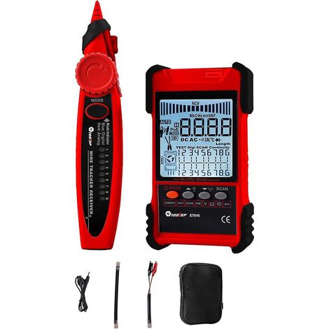 TOOLTOP ET616 Tragbares Kabeltestgerät mit LCD-Bildschirm, analoger und digitaler Suche, PoE-Kabelprüfung - ET616