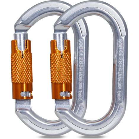 Mousquetons de Verrouillage en Aluminium pour l'Escalade, l'Alpinisme et la Descente en Rappel - Robustes et à Bascule (1/5)