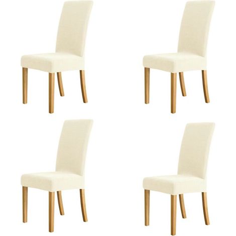 Set of 4 thick beige chair covers, suitable for various scenes, home, hotel, restaurant, office. (1/3)