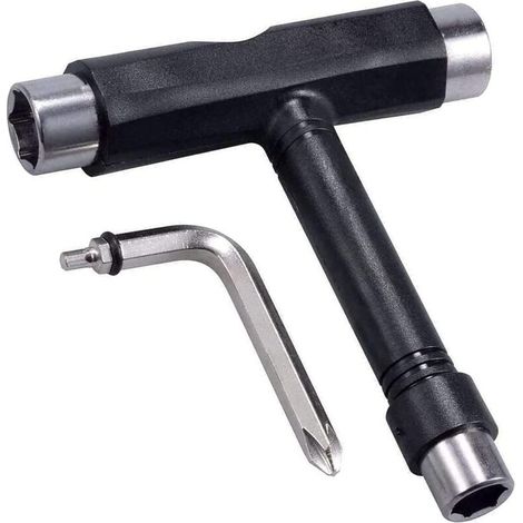 CSPARKV Outils de Skate, Outils de Skateboard Multifonction en Forme de T, avec Clé Allen avec Tournevis Cruciforme en L, Utilisé pour Le Débogage et la Maintenance du Skateboard (1/5)