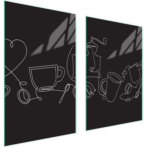 Assiette de protection en verre pour la cuisine 65x52 noire (1/5)