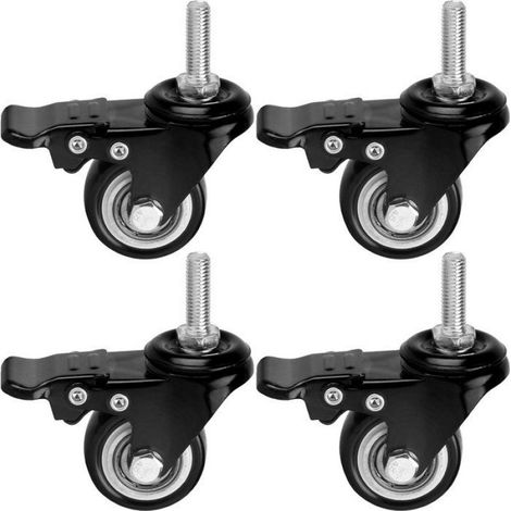 Quatre roulettes pour meubles, roulettes de 40 mm pour meubles avec freins, roulettes de transport, roulettes pour meubles avec... (1/2)