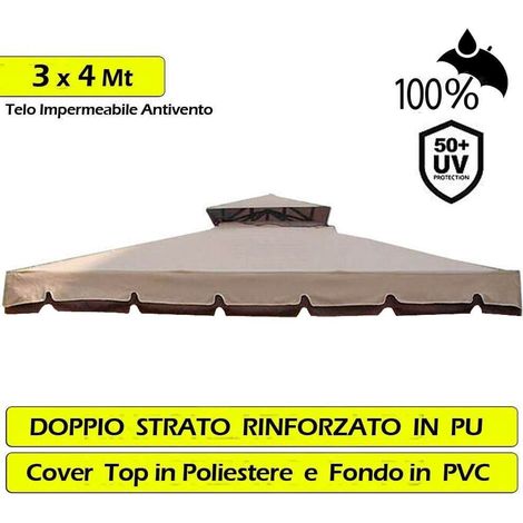 Telo Copertura Gazebo 3X4 300gr Ricambio Camino Antivento Antipioggia 3 x 4 mt (1/6)