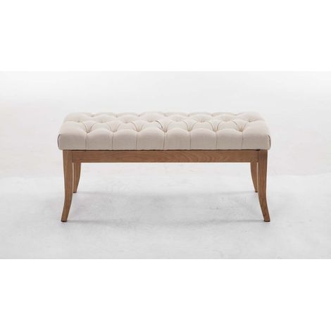 CLP – Banquette Ramses 100 cm – Tissu polyester antik-hell – Rembourrage épais – Design Chesterfield élégant