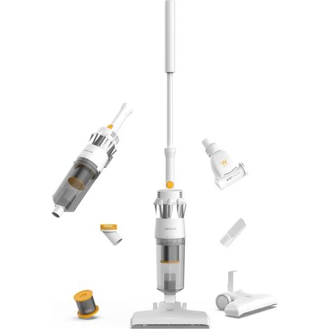 Newlux Aspirador Escoba Blanco InfinityPower V900 Petfriend con Cable Vertical y de Mano, 800W, 2L, 16.5 Kpa y F.HEPA 5m de Acción (Accesorio Mascotas)
