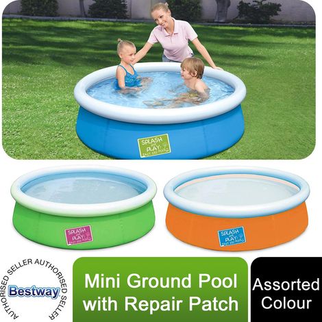 Bestway Mini Ground Pool for Kids with Repair Patch, 152x38cm, Colour may vary