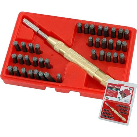 Neilsen Number Alphabet Letter Symbol Automatic Punch Set 38pc 1/8" Craft