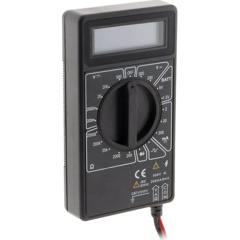 Multimètre digital 7 fonctions – Écran LCD – CAT III 600V – Précision ±(0.5% + 2 digits) – Mesure tension, courant, résistance (1/5)