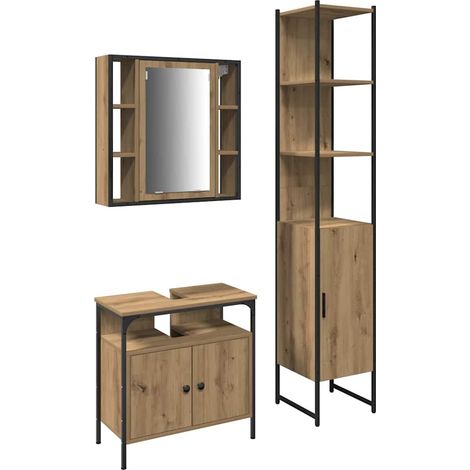 Maison Exclusive - Badezimmermöbel-Set mit Regal 3 pcs Artisan-Ei
