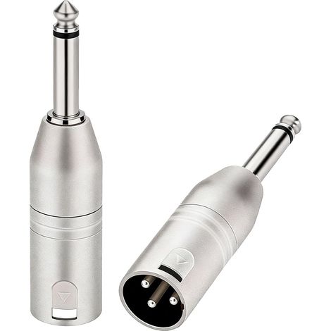 2pcs Adaptateurs XLR Jack 6.35 mm, Mâle vers Femelle, Adaptateur 1/4 inch TRS vers XLR, Connecteurs Durables pour Instruments de Musique, Enregistrement Professionnel et Systèmes Sono sur Compatibilit (1/5)