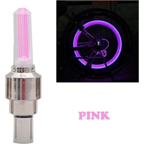 Pièce de rechange, 2 pièces : Éclairage de roue LED clignotant pour vélo, voiture, moto, bouchon de valve de pneu - Type PK (1/4)