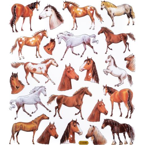 Pegatinas decorativas de CABALLOS, 23 unidades.