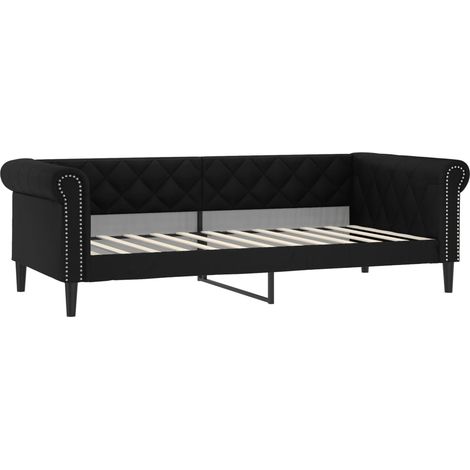 Lit adulte，Lit de jour noir 80x200 cm similicuir330840 (1/5)