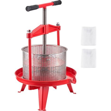 Pressoir à Fruits 9L en Acier Inoxydable avec Structure Triangulaire, Extracteur de Jus Manuel pour Pommes, Raisins et Cidre (1/5)