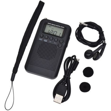 Portable FM/AM digital stereo DSP radio – High-quality reception of up to 58 stations – USB and AAA battery powered – Headphone compatible (1/5)
