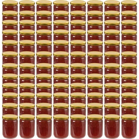 FIMEI Pots à confiture avec couvercle doré 96 pcs Verre 230 ml (1/5)