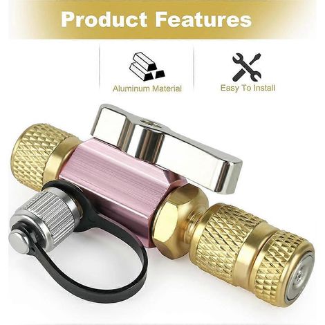 Outil d'extraction d'obus de valve sous vide, raccord femelle 5/16 po x raccord mâle 1/4 po, compatible avec le R410A (1/5)